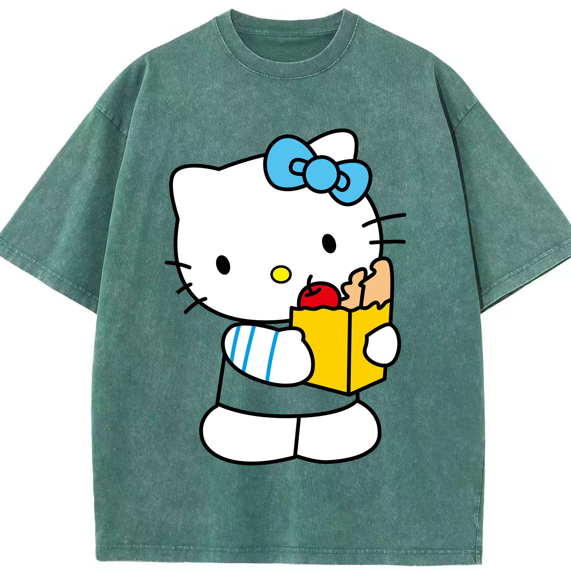 （画像用） Hello Kitty ハローキティ 綿100% ヴィンテージ風 半袖Tシャツ（フロントプリント）